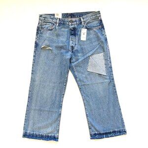Levi's Made & Crafted Splice Flare Jeans Women's Size 32x26 Blue Denim Cropped
